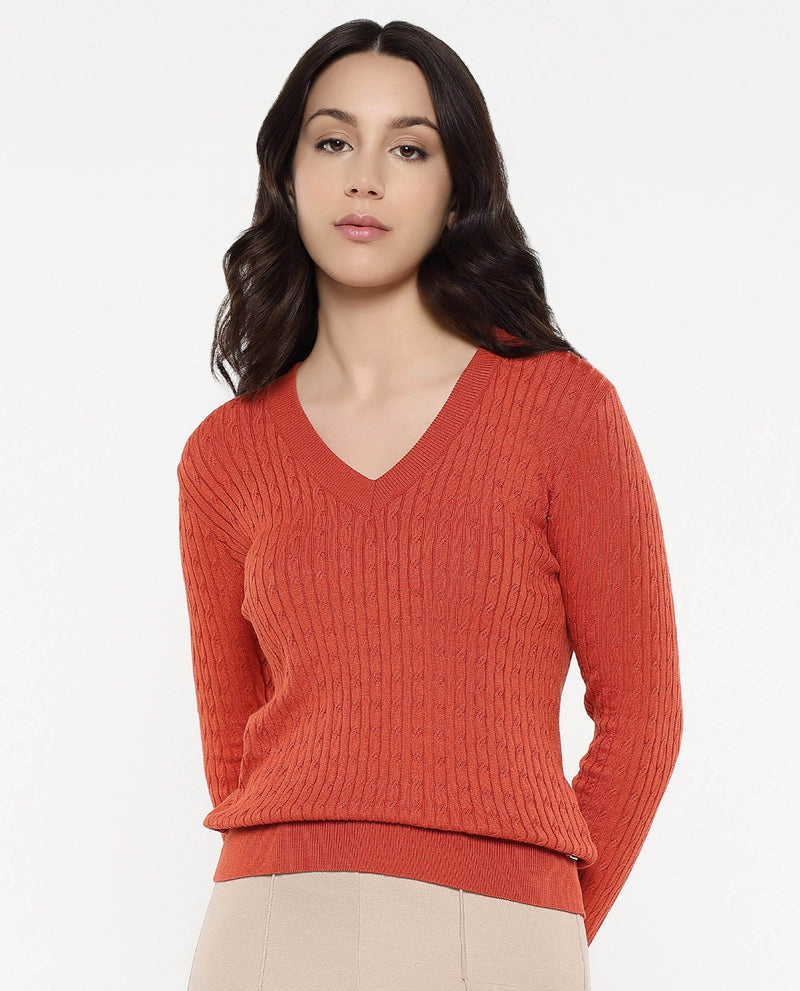 Rareism Women Izmit Orange Plain Top