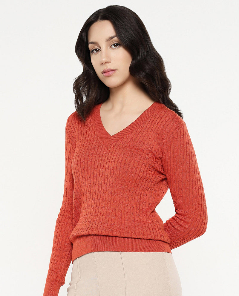 Rareism Women Izmit Orange Plain Top