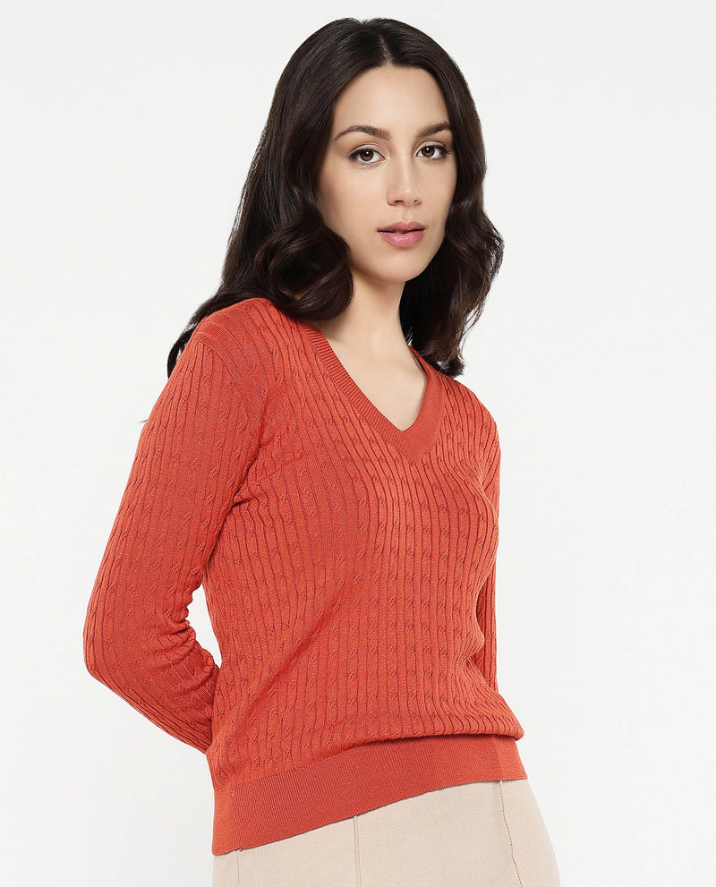 Rareism Women Izmit Orange Plain Top