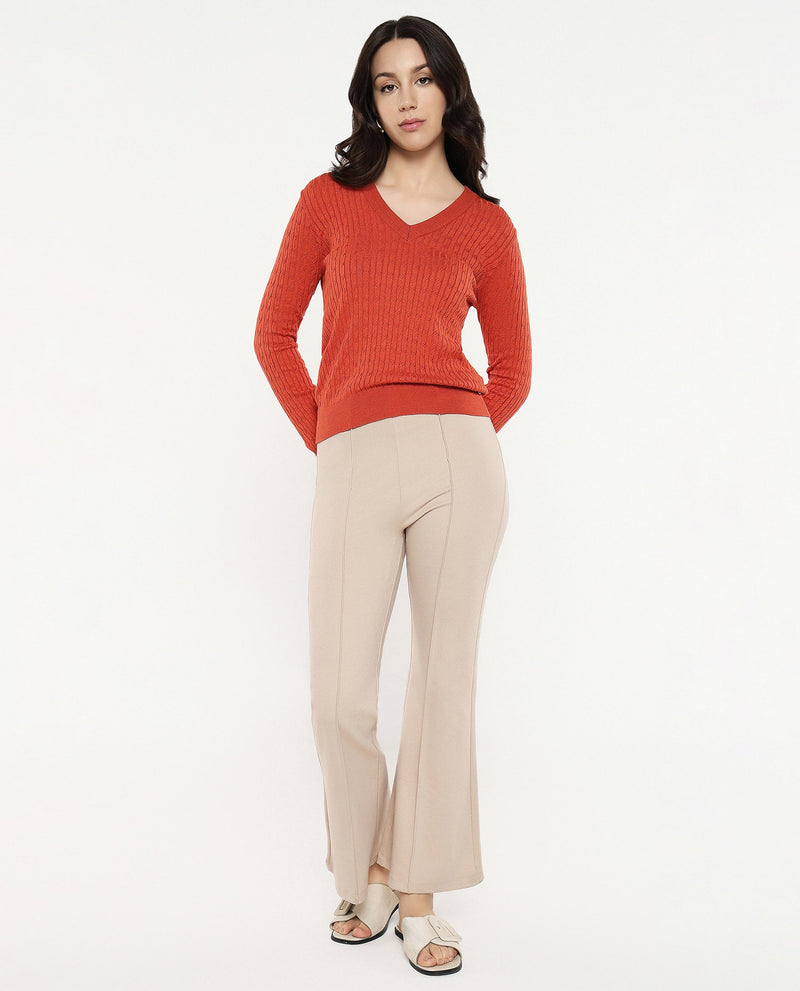 Rareism Women Izmit Orange Plain Top