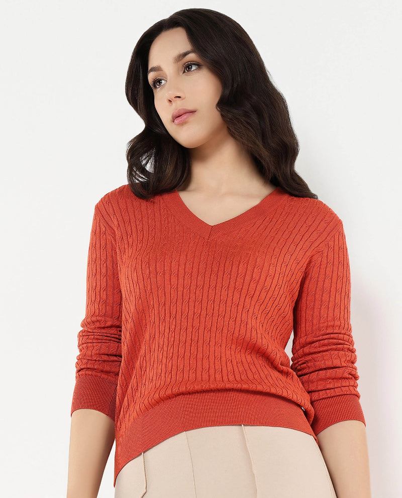 Rareism Women Izmit Orange Plain Top