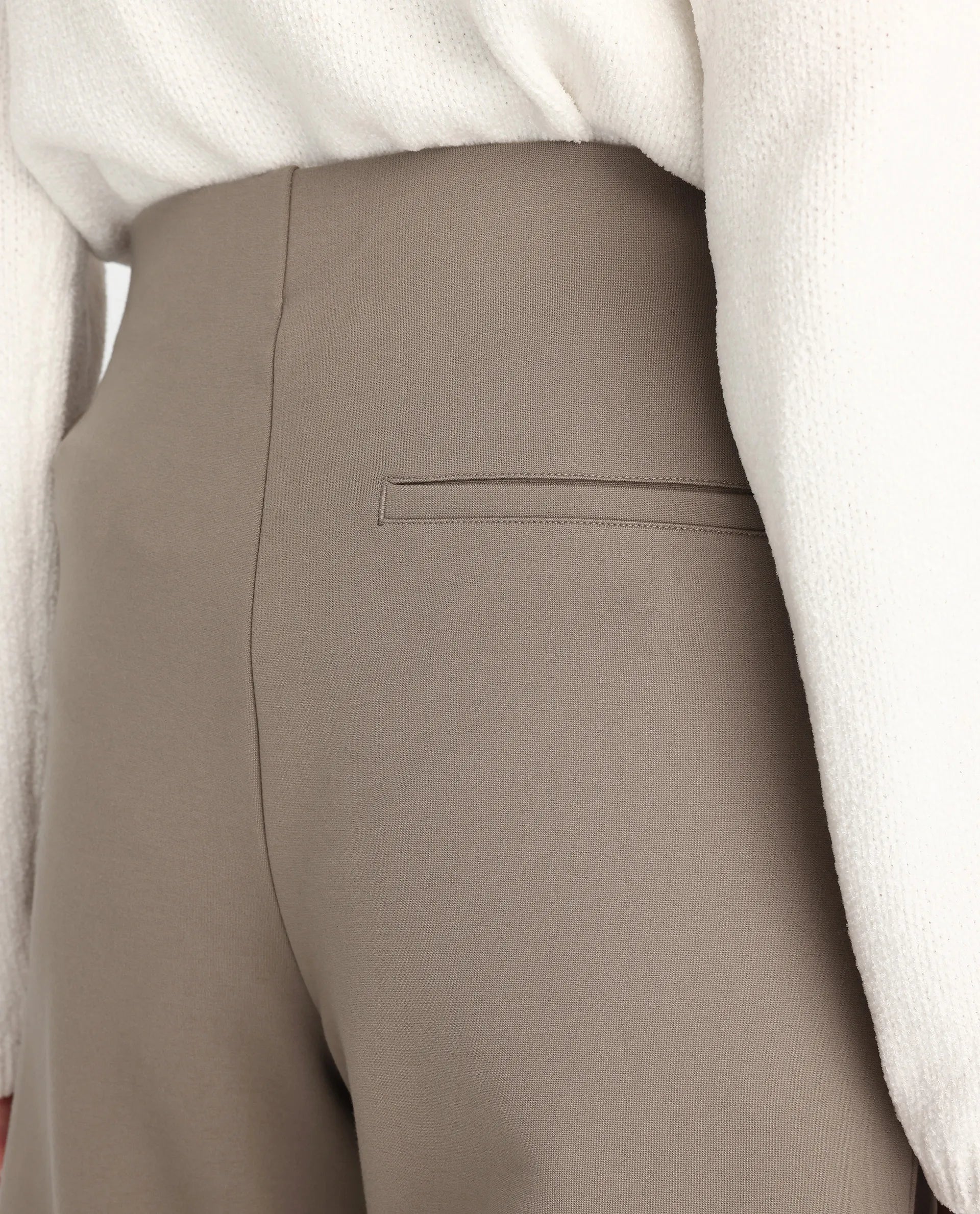 Rareism Women's Jancura-R Beige Nylon Fabric Straight Plain Trouser