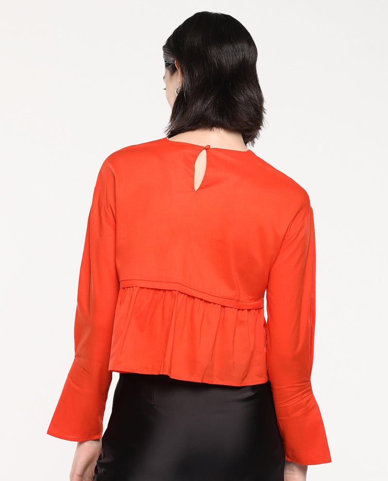 Rareism Women Kingwell Orange Plain Top