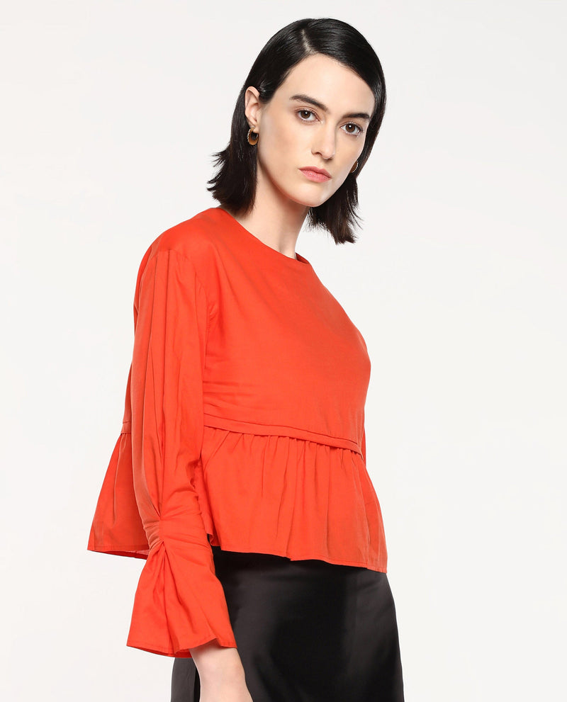 Rareism Women Kingwell Orange Plain Top