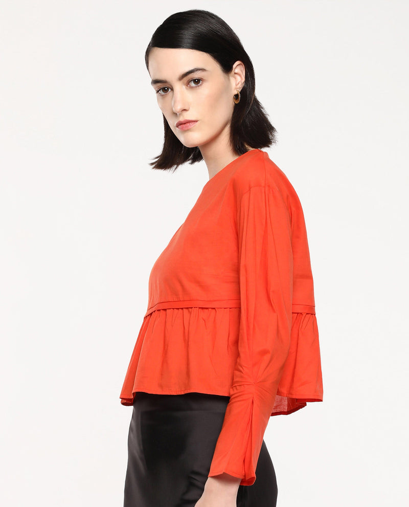 Rareism Women Kingwell Orange Plain Top