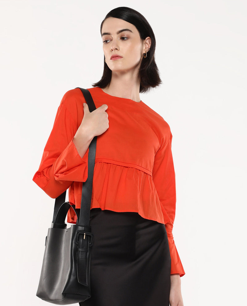 Rareism Women Kingwell Orange Plain Top