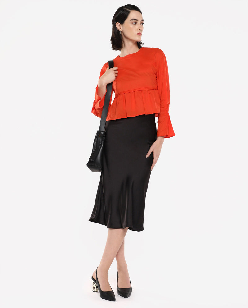 Rareism Women Kingwell Orange Plain Top