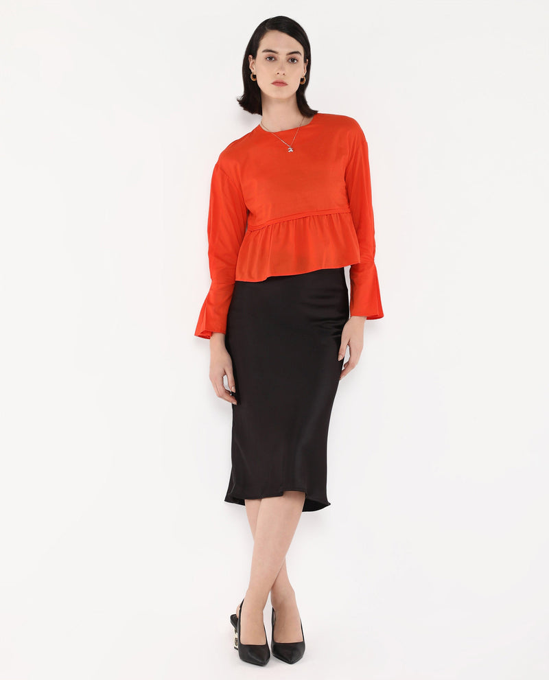 Rareism Women Kingwell Orange Plain Top