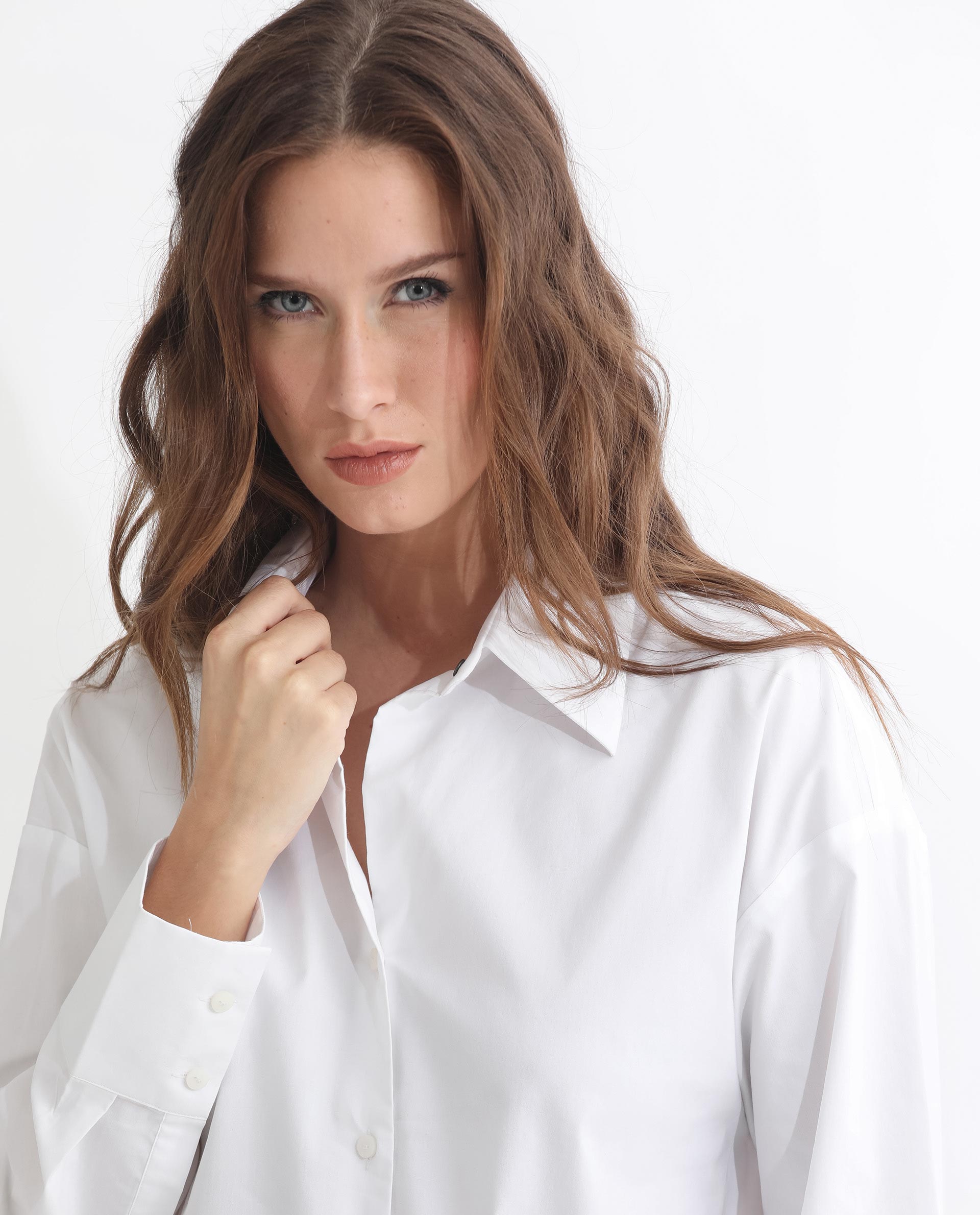 Rareism Articale Women Klox White Cotton Fabric Full Sleeves Button Closure Cuffed Sleeve Shirt Collar Regular Fit Plain Shirt