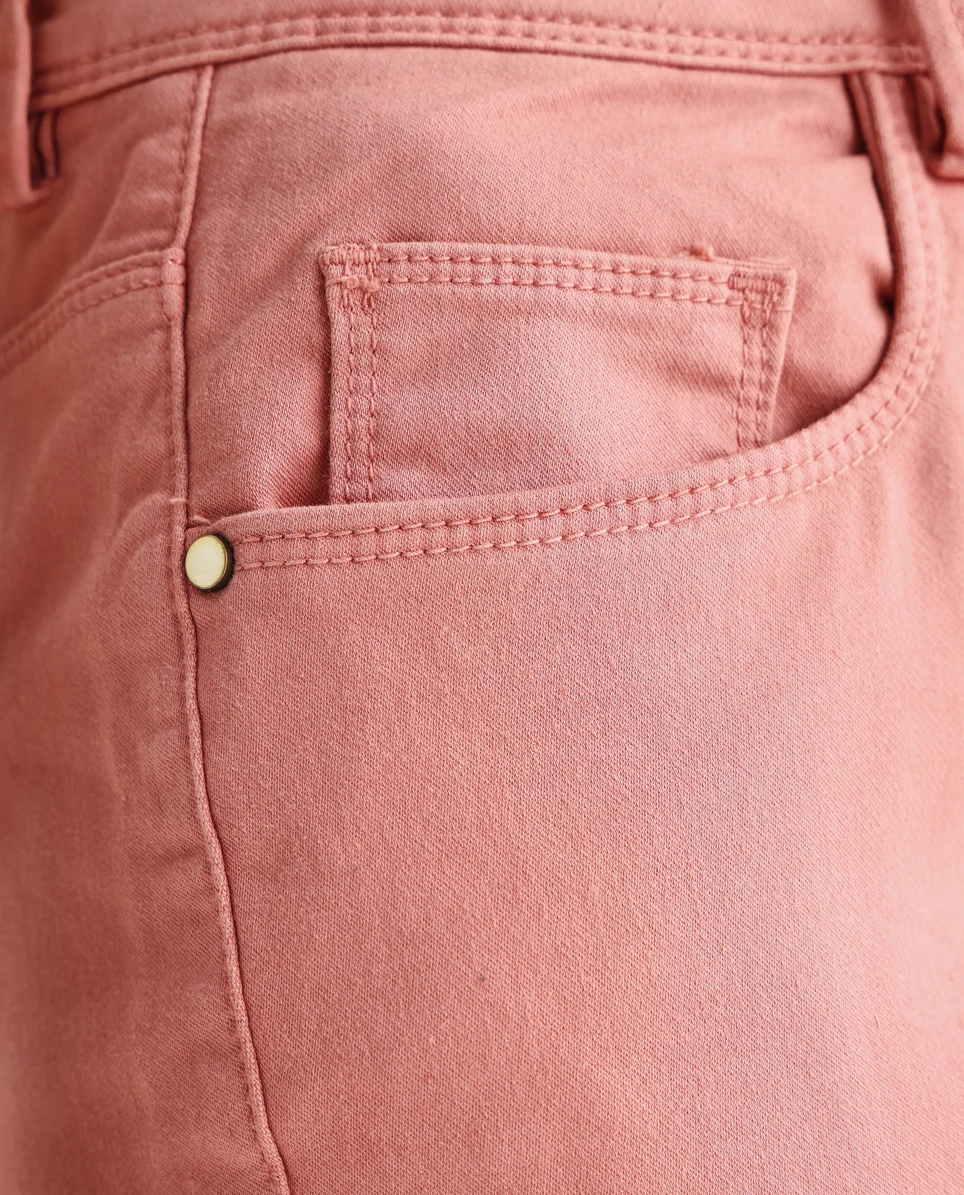 Rareism Women's Kocho Pink Cotton Blend Plain Ankle Length Slim Fit Jeans