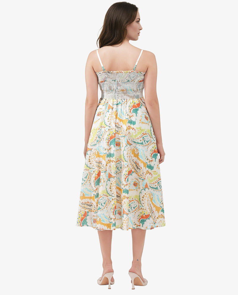 Rareism Womens Lenoid Multi Dress Off Shoulder Print