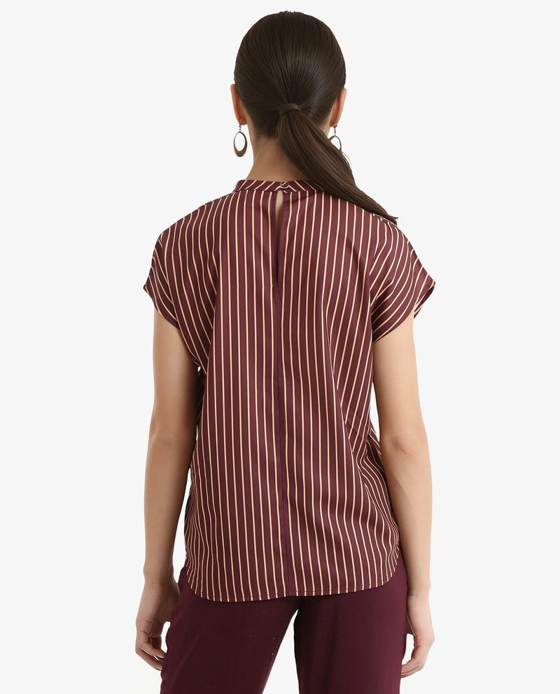 Rareism Women Lossa Brown Printed Top