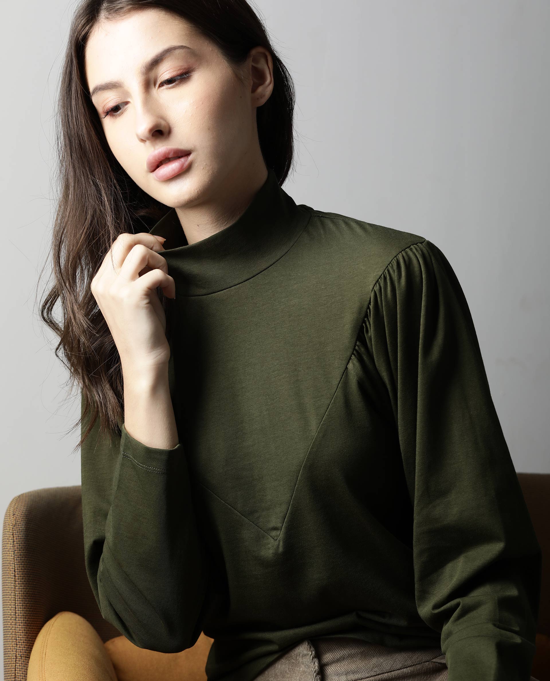 Rareism Women Lothy Green T-Shirt Full Sleeves
