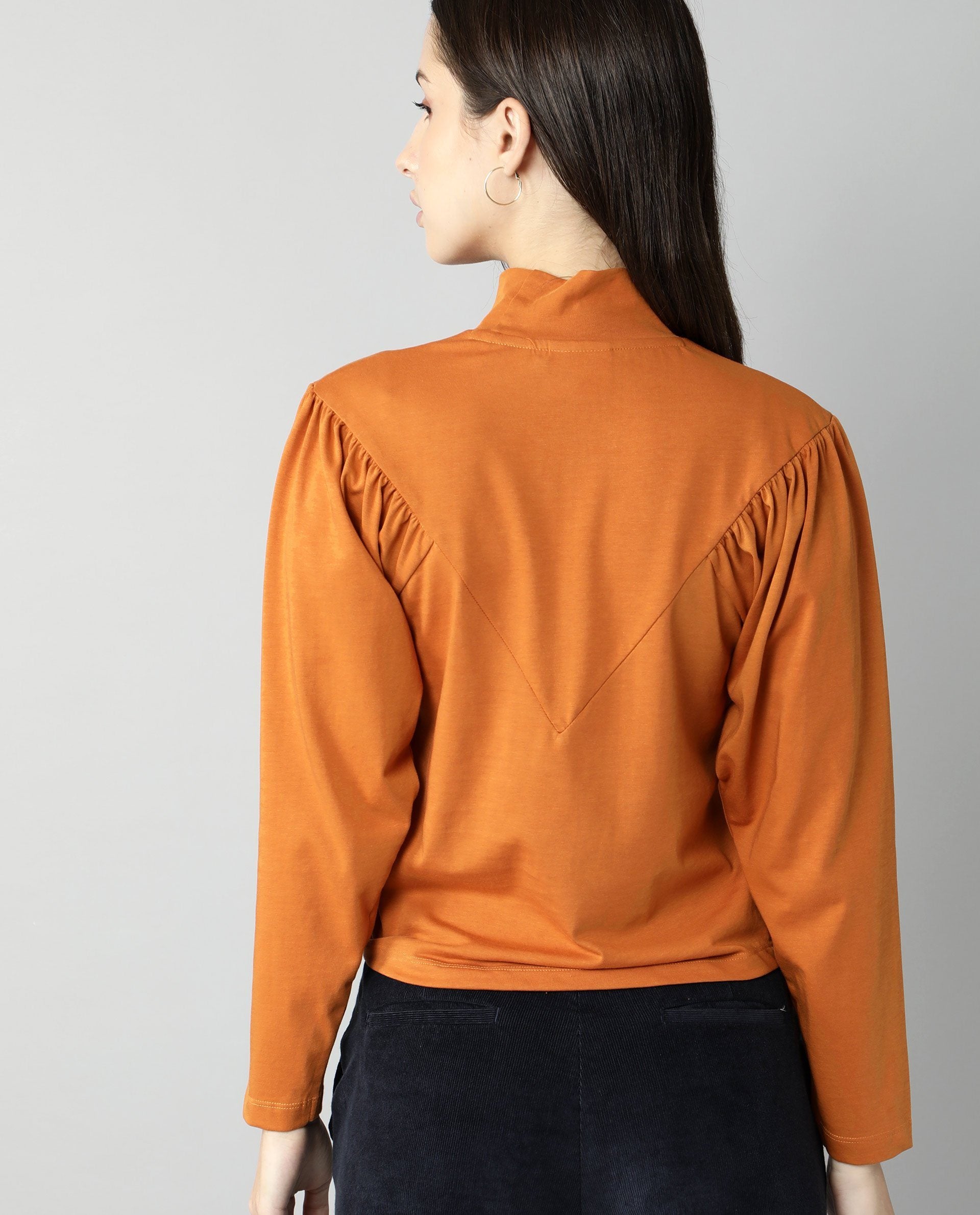 Rareism Women Lothy Rust T-Shirt Full Sleeves