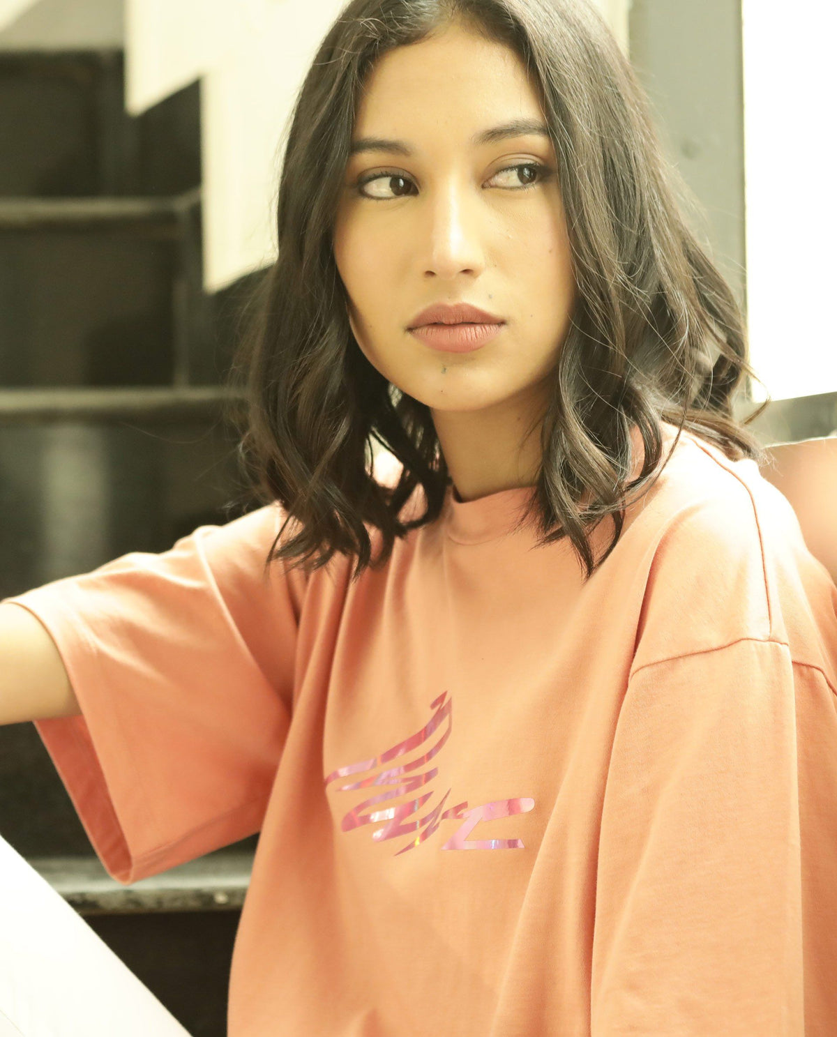 Rareism Women Niki Orange T-Shirt Short Sleeves