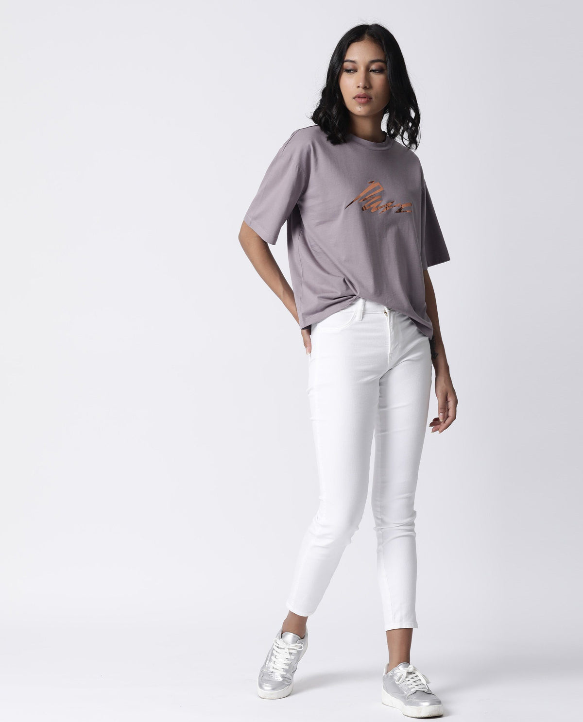 Rareism Women Niki Purple T-Shirt Short Sleeves