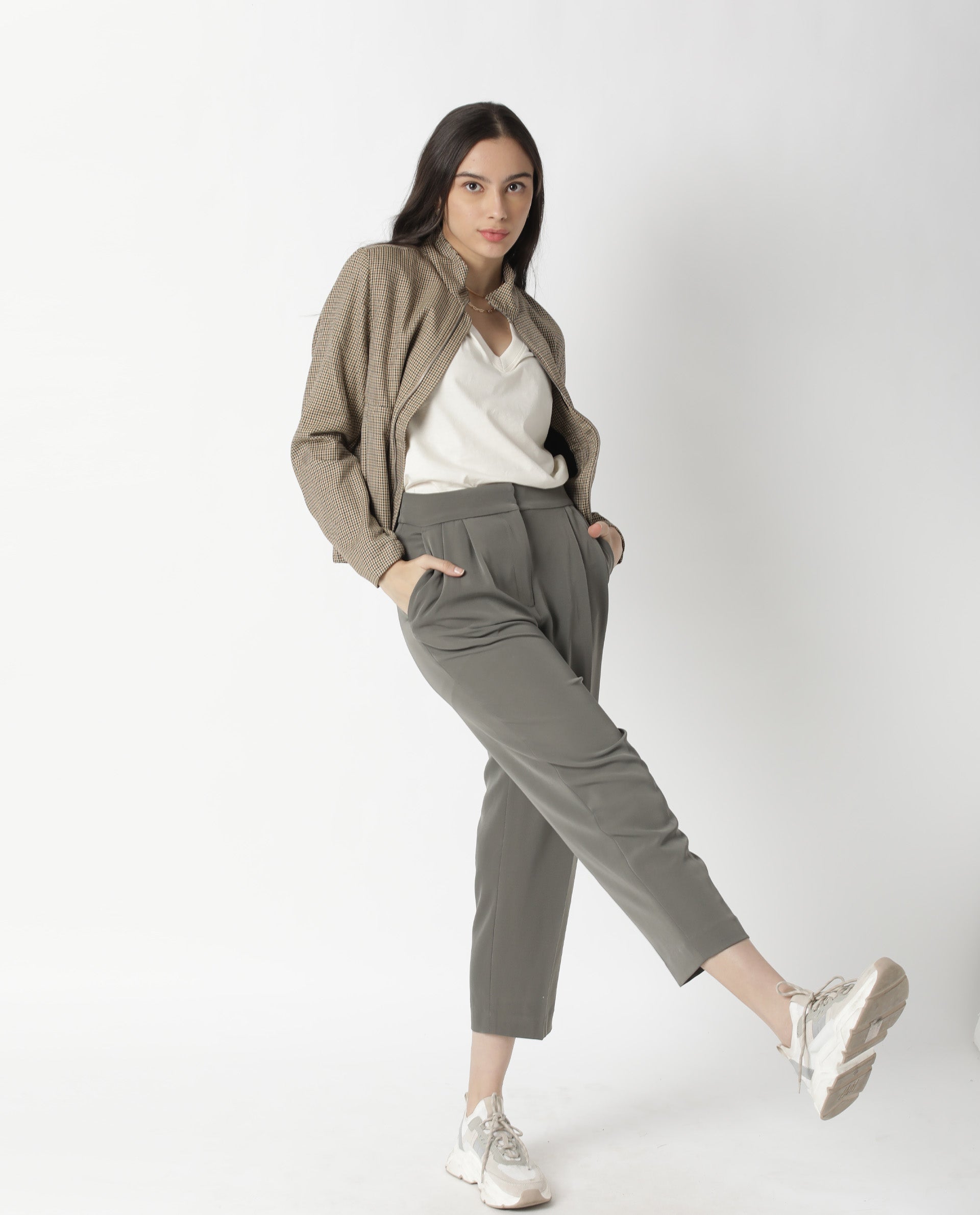 Rareism Women Debra Off White Cotton Fabric Regular Fit Half Sleeves Solid Crew Neck T-Shirt