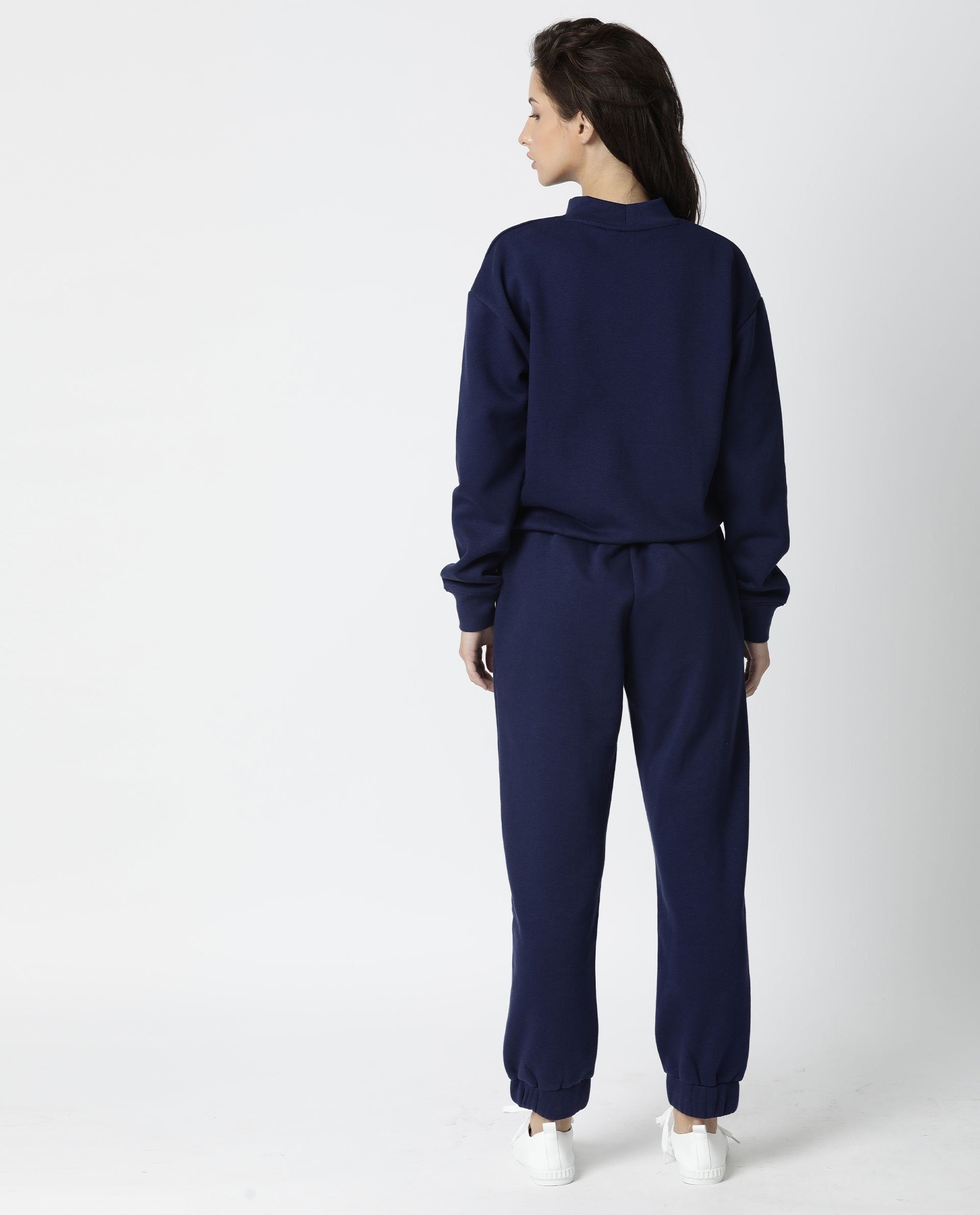 Rareism Womens Fury Blue Sweatshirt Relaxed Fit Full Sleeves
