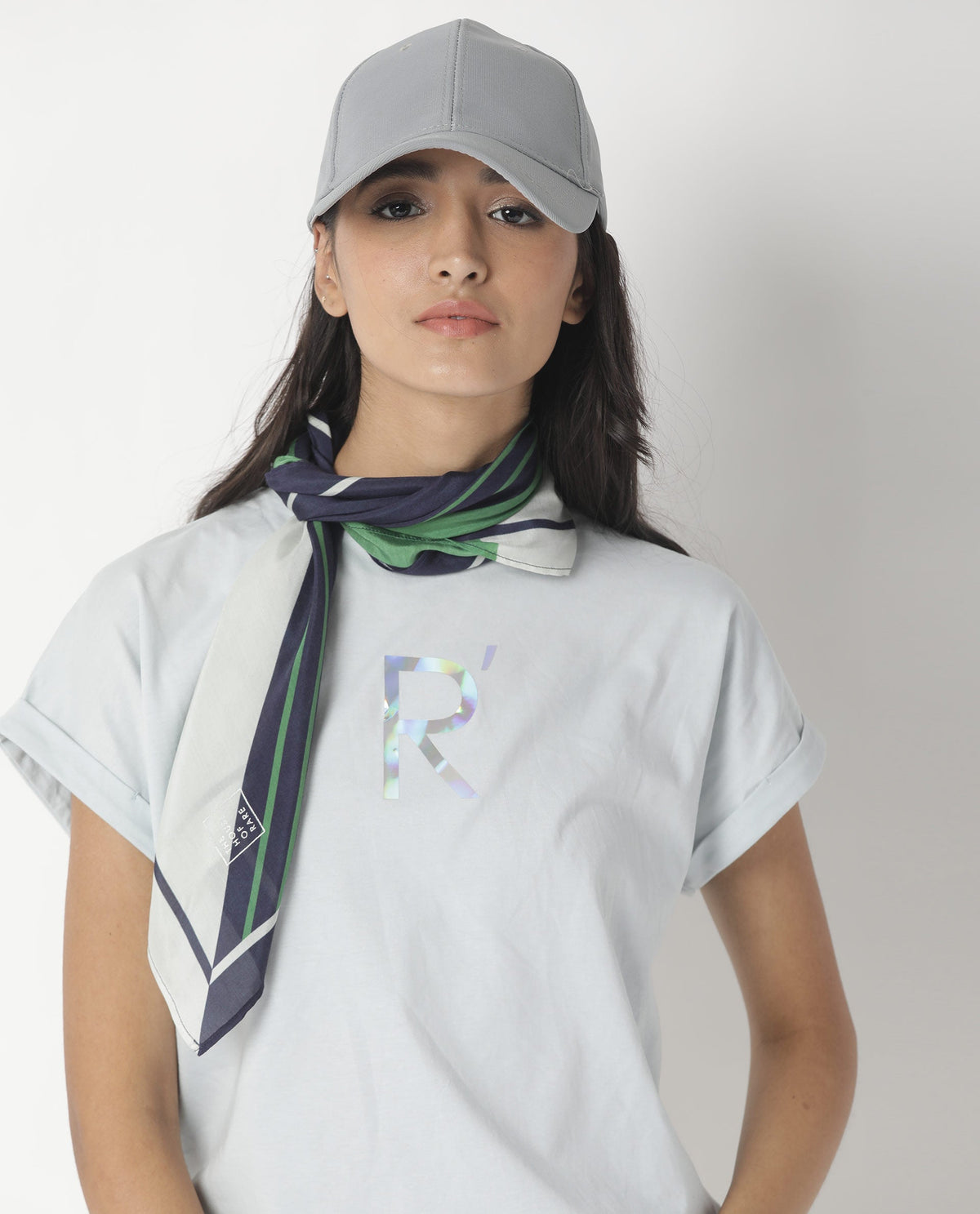 Rareism Women Rad Blue Cotton Fabric Regular Fit Half Sleeves Graphic Print Crew Neck T-Shirt