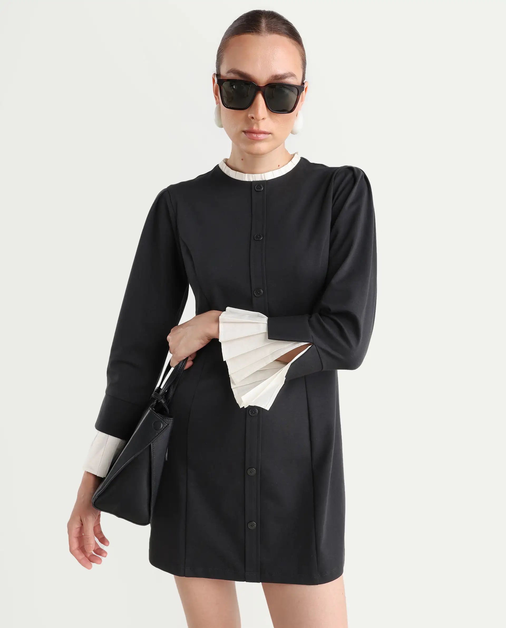 black polyester dress Buy Mafis