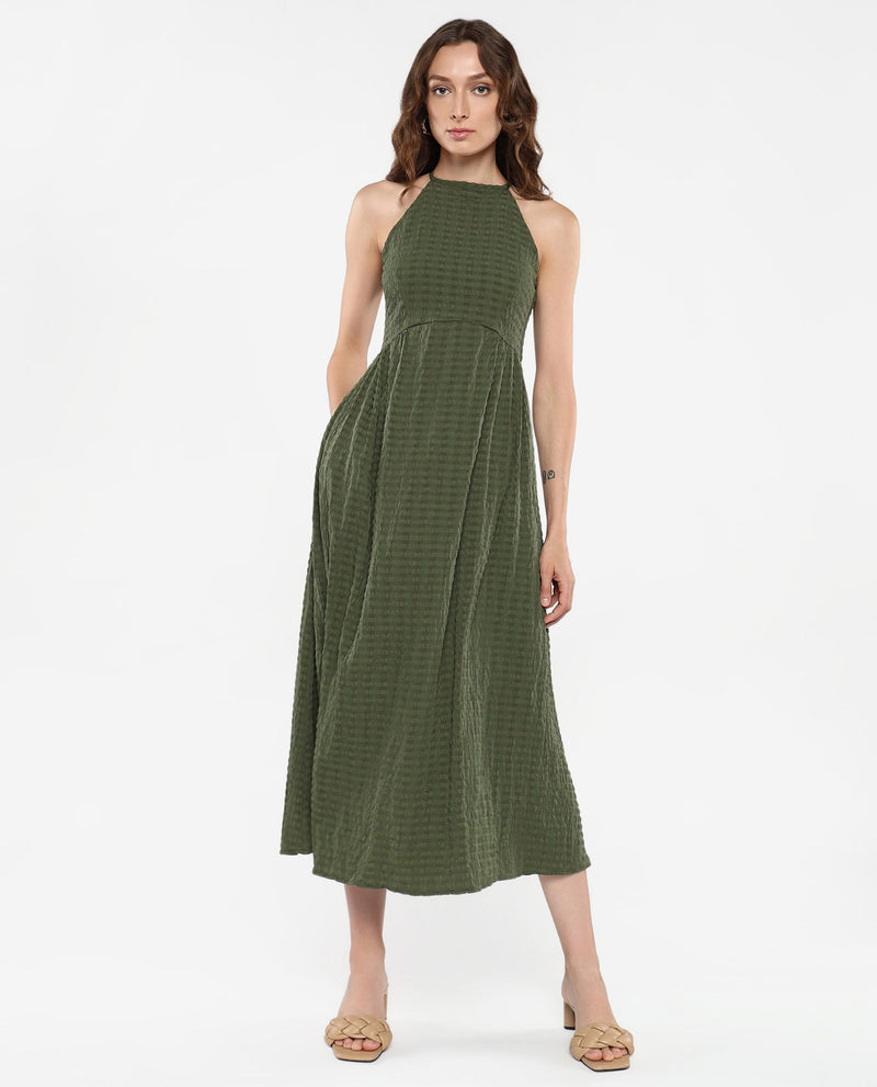 Rareism Women Macnica Olive Plain Dress