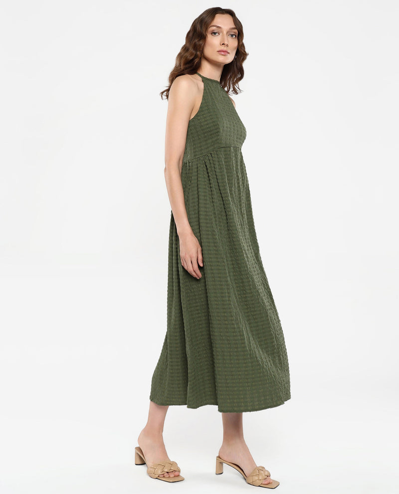 Rareism Women Macnica Olive Plain Dress