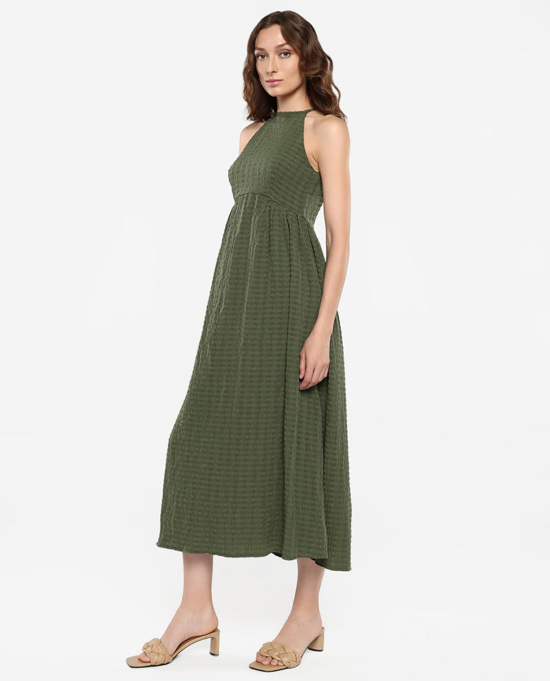 Rareism Women Macnica Olive Plain Dress