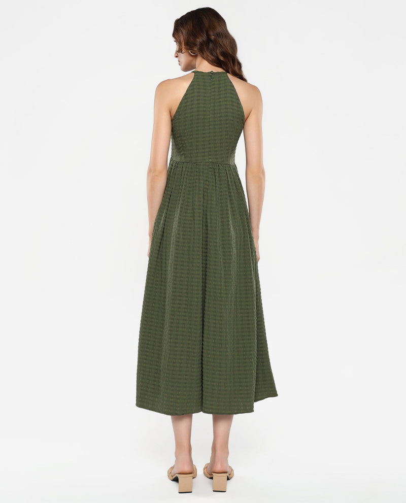 Rareism Women Macnica Olive Plain Dress