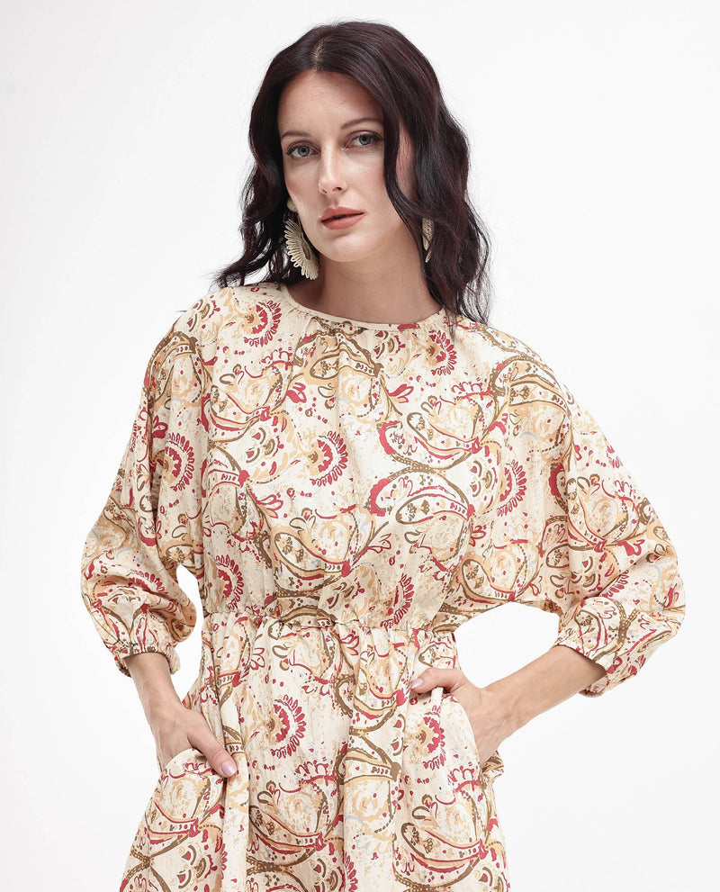 Rareism Womens Mellona Multi Paisley Print Dress