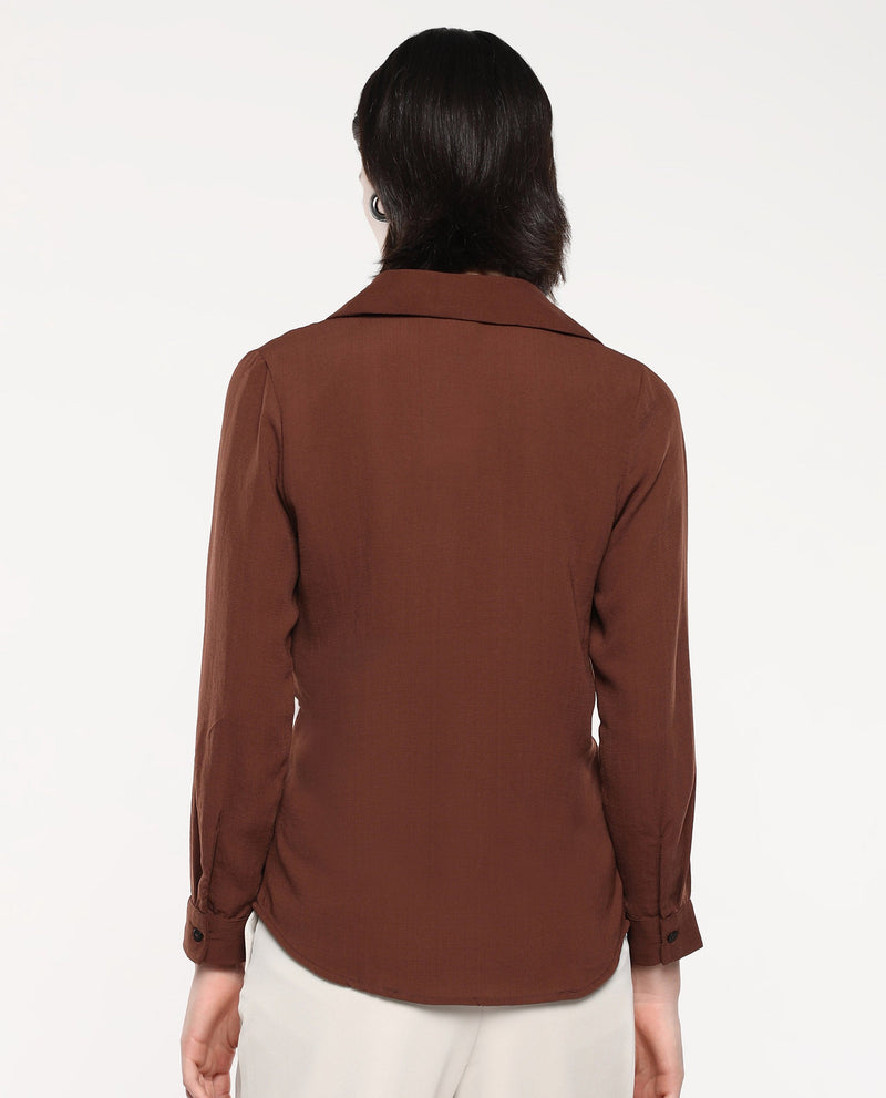 Rareism Women Mersin Brown Plain Top