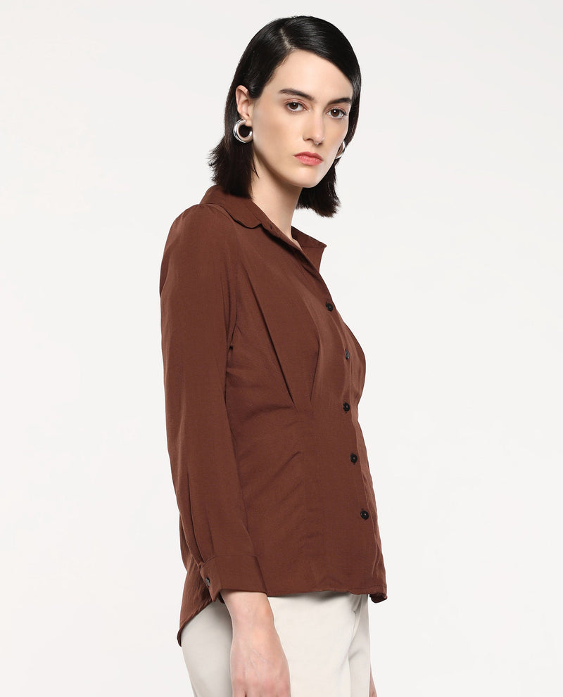 Rareism Women Mersin Brown Plain Top