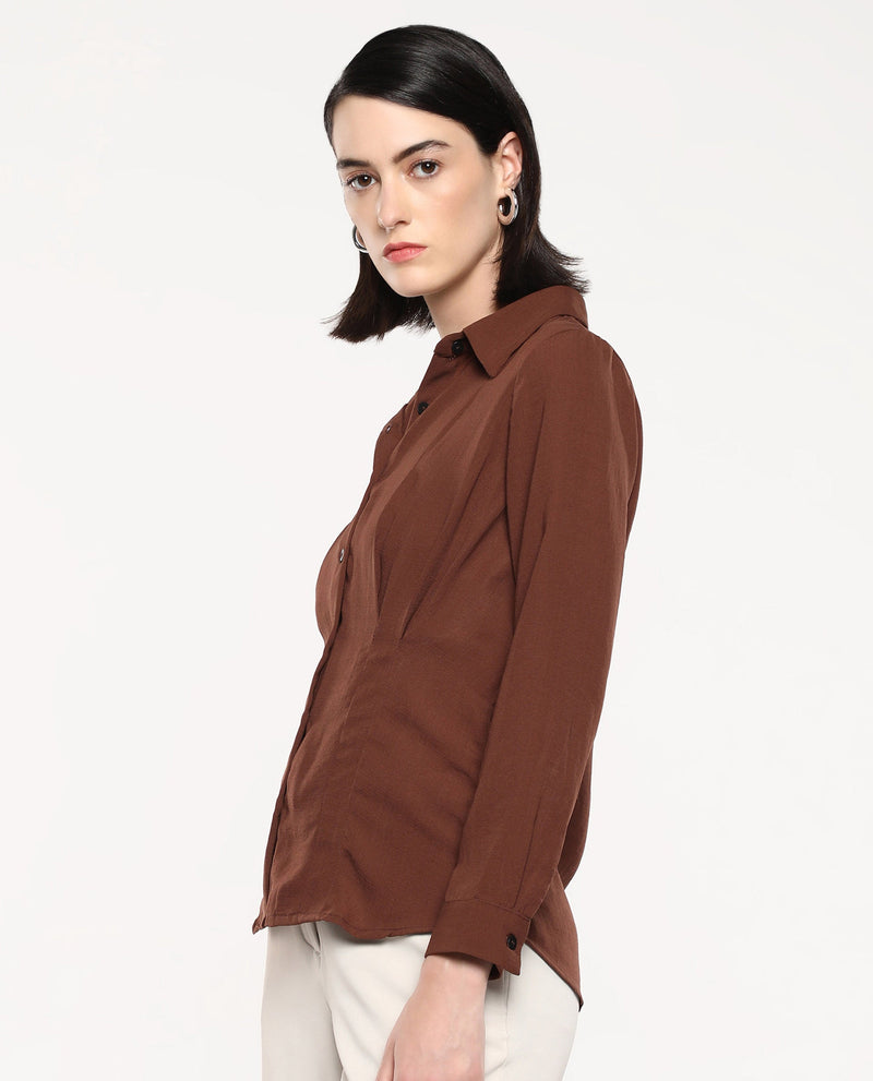 Rareism Women Mersin Brown Plain Top