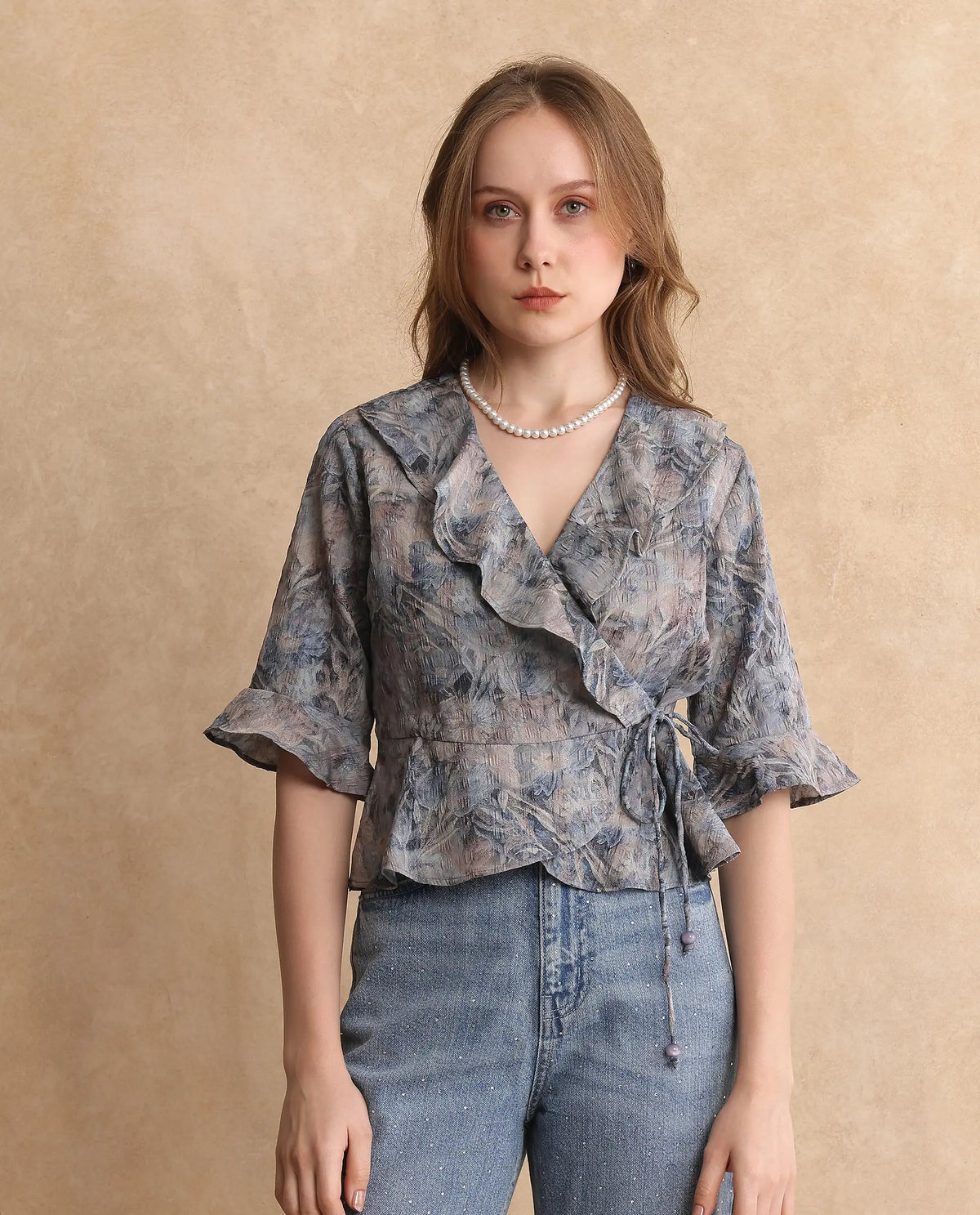 Rareism Women Miben Dusky Multi Regular Sleeves Top