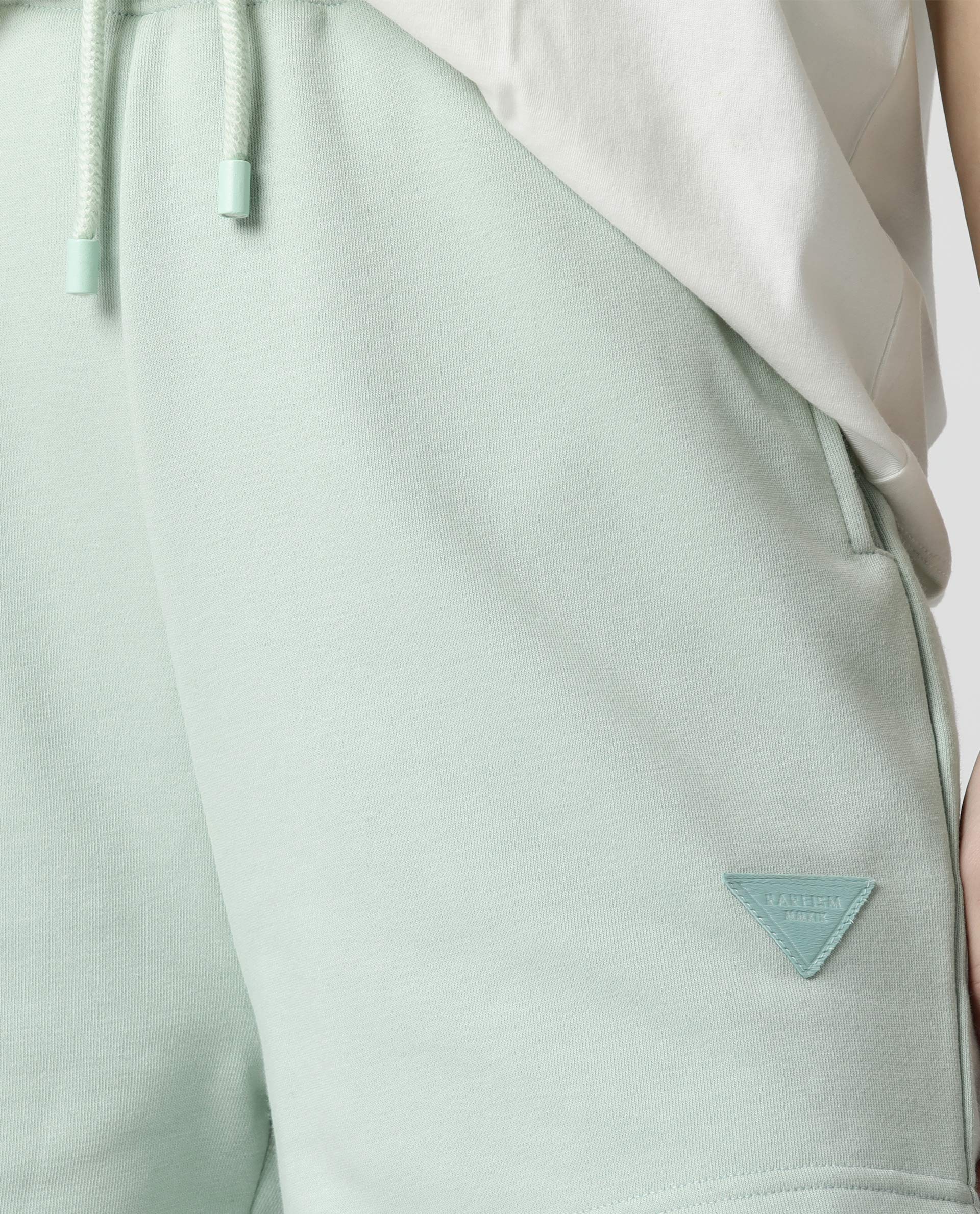 Rareism Women Spence-1 Green Poly Cotton Fabric Regular Fit Solid Mid Rise Shorts