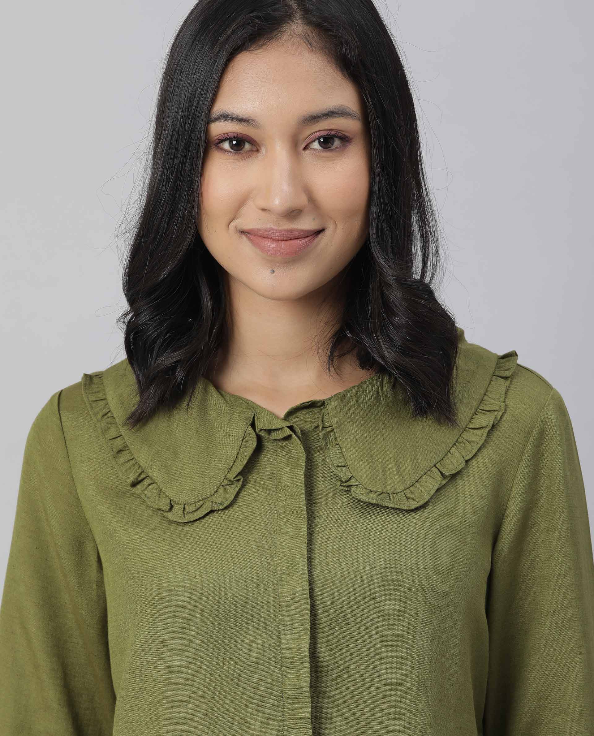 Rareism Women Minty Green Top Full Sleeves Solid