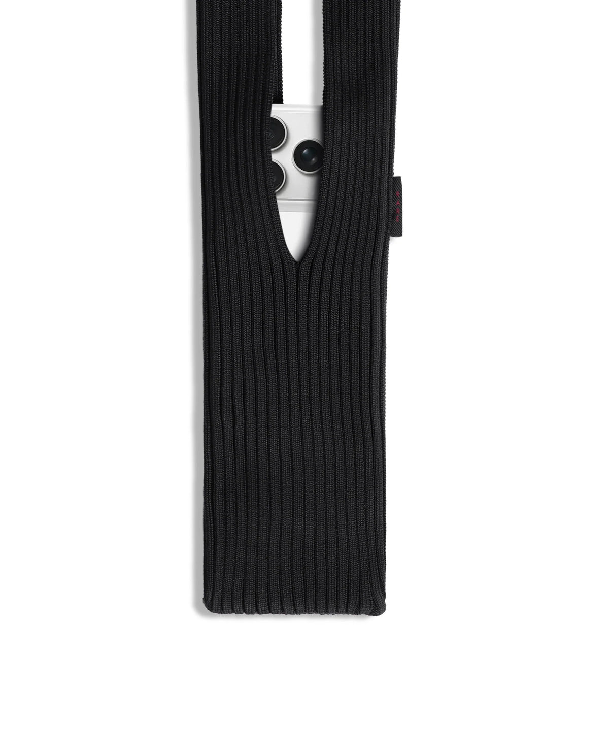 Rareism Women's Mobile Pouch Black Polyester   Striped Mobile Pouches