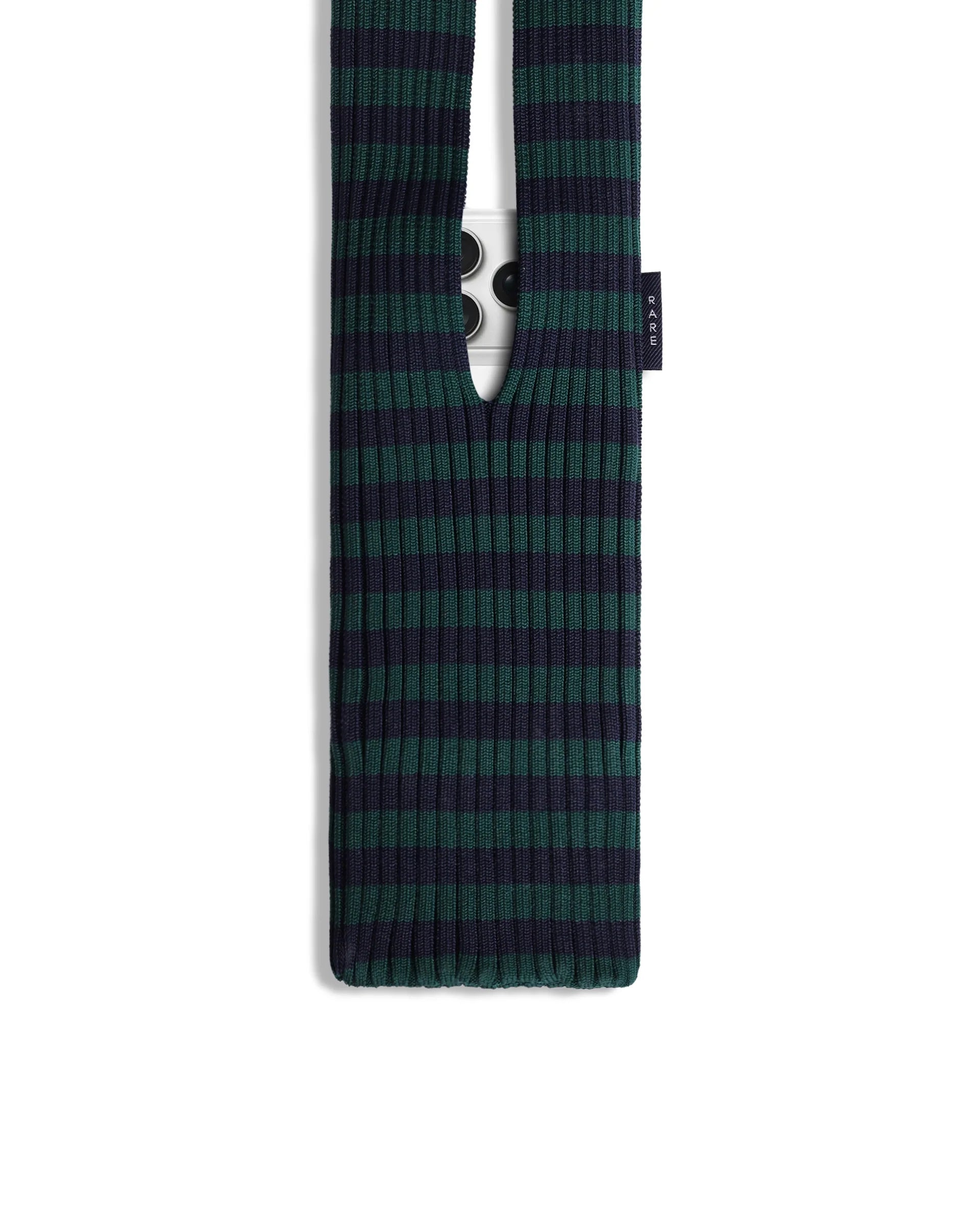 Rareism Women's Mobile Pouch Dark Green Polyester   Striped Mobile Pouches