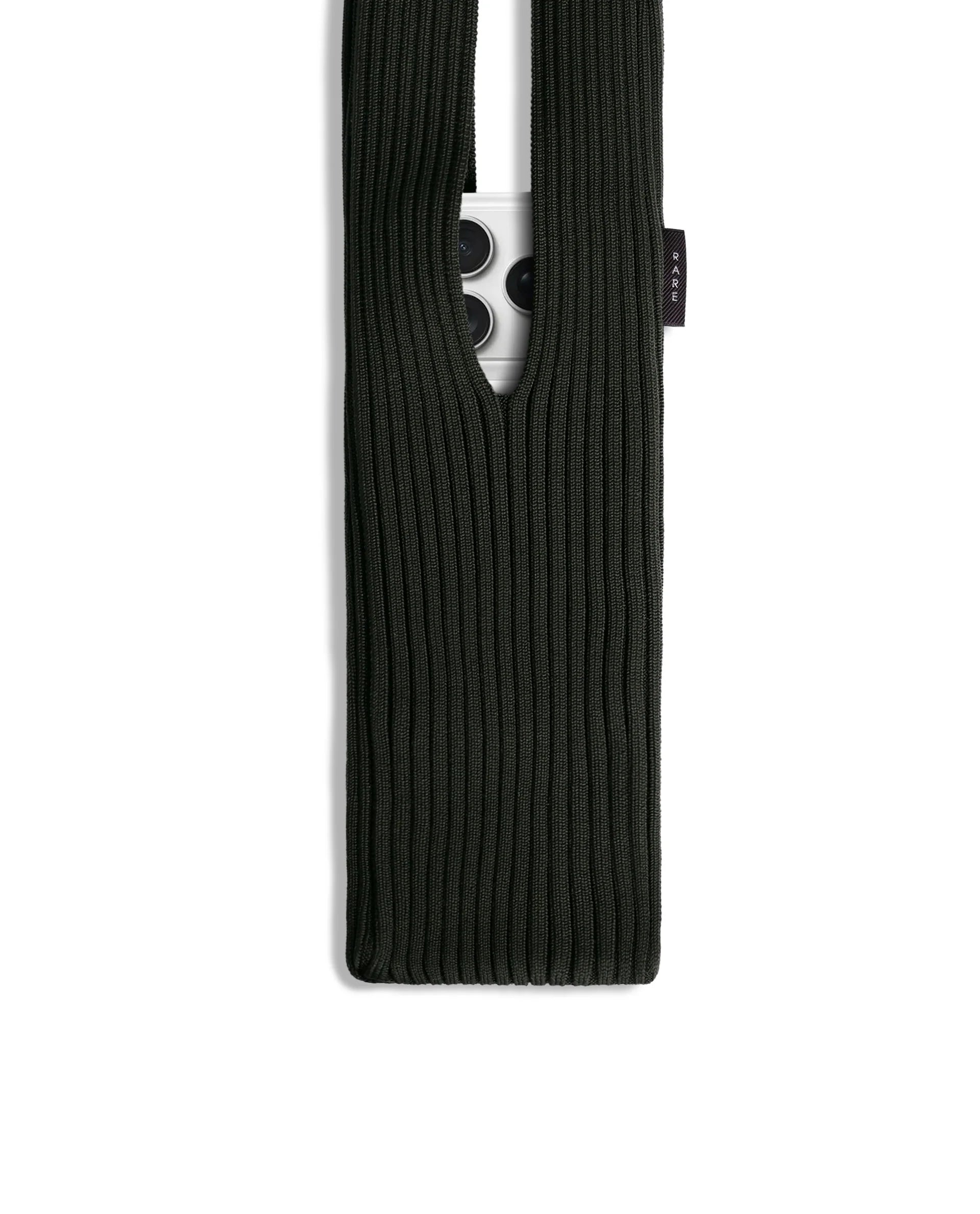 Rareism Women's Mobile Pouch Dark Olive Polyester   Striped Mobile Pouches