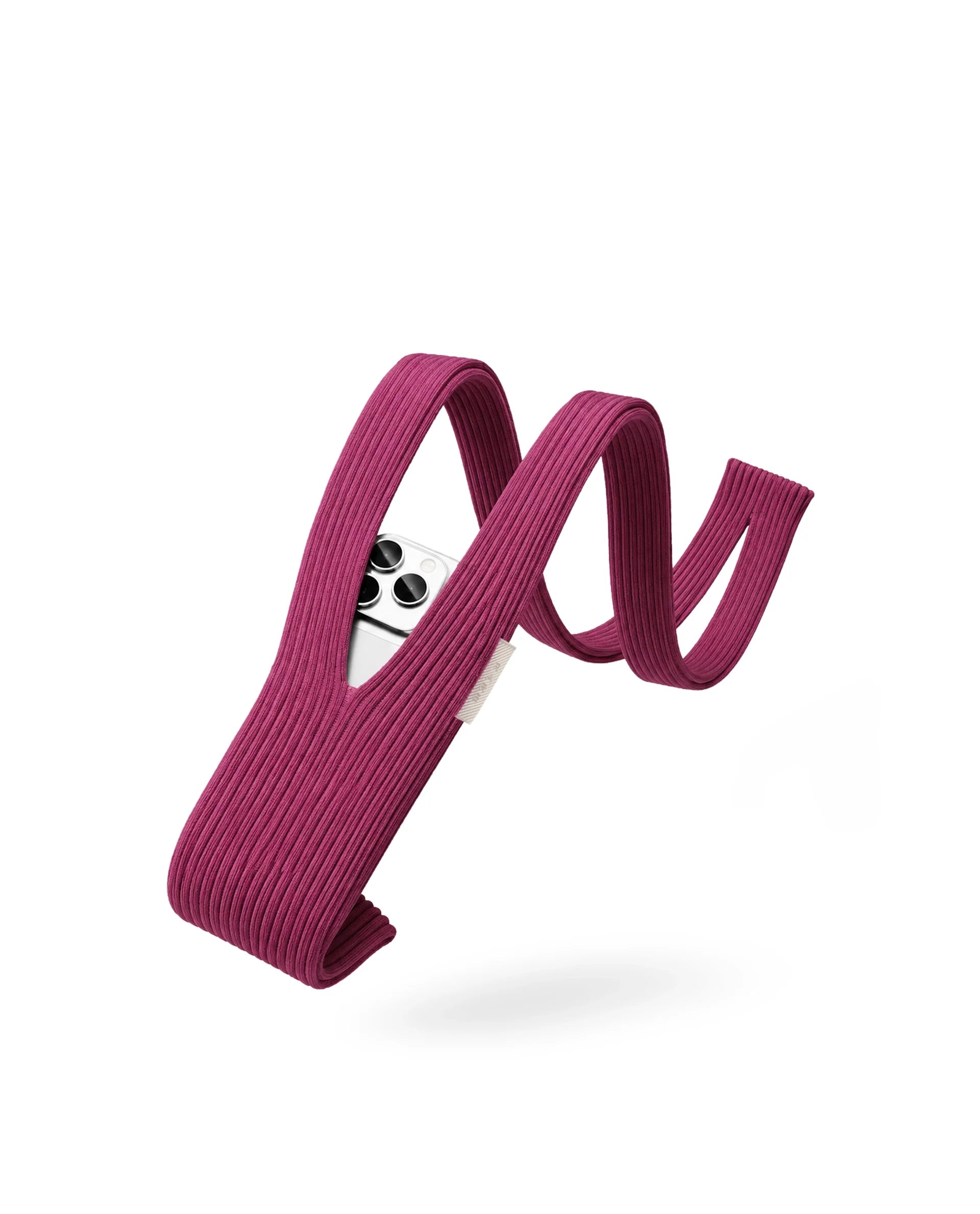 Rareism Women's Mobile Pouch Fluorescent Pink Polyester   Striped Mobile Pouches
