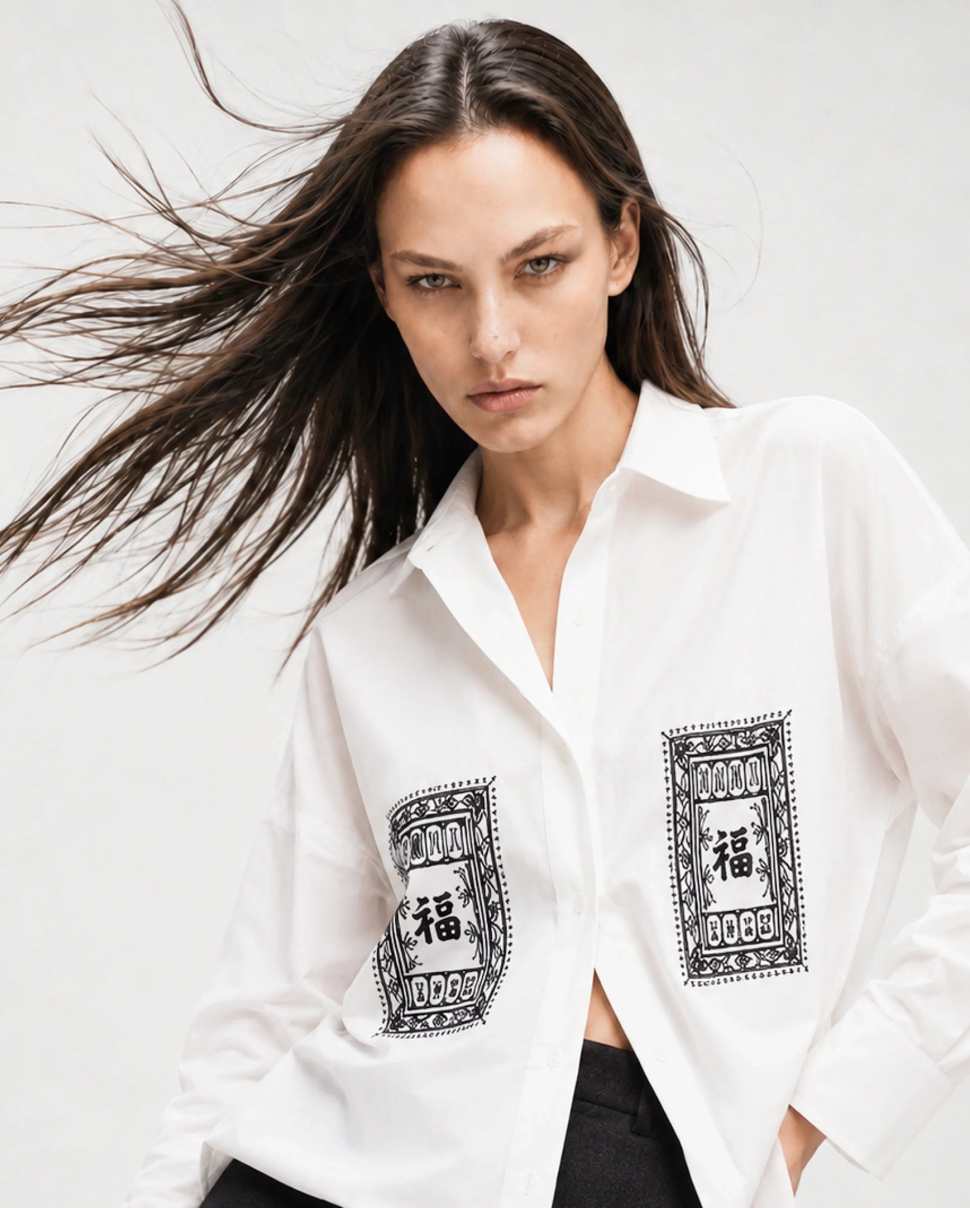 Rareism Women's Moni Beige Cotton Button Relaxed Fit Shirt