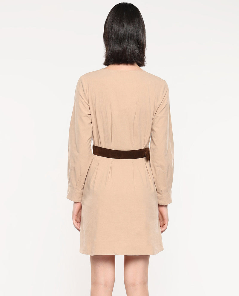 Rareism Women Nami Beige Plain Dress