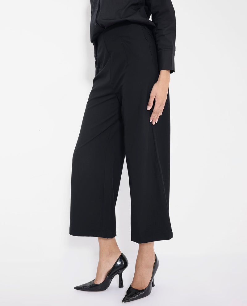 Rareism Women Noahti Black Cotton Fabric Trouser