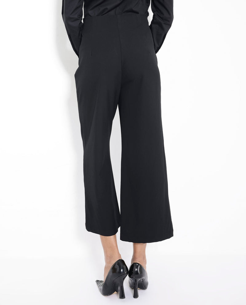 Rareism Women Noahti Black Cotton Fabric Trouser