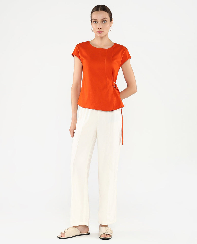 Rareism Women Nrob Orange Plain Top