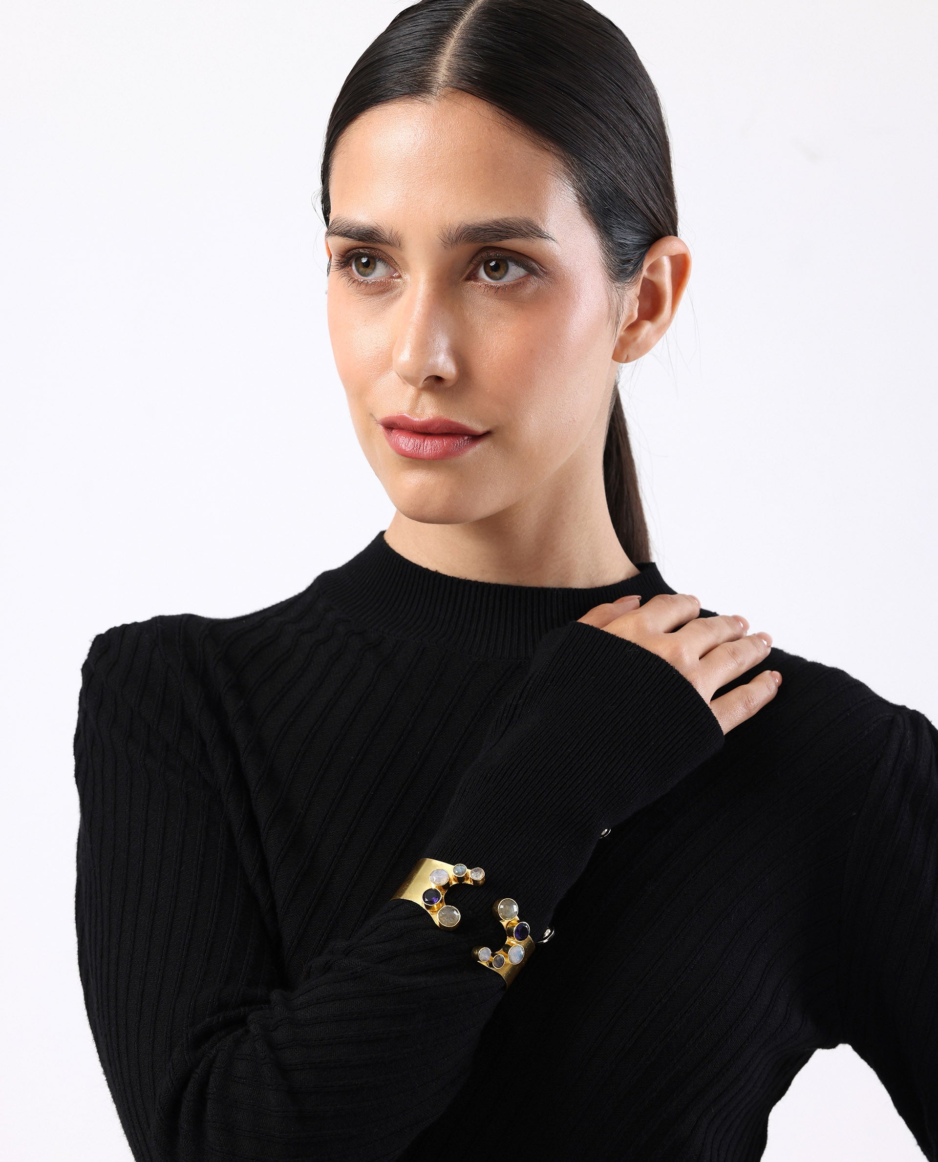 Rareism Women Open Ends Gold Bracelet