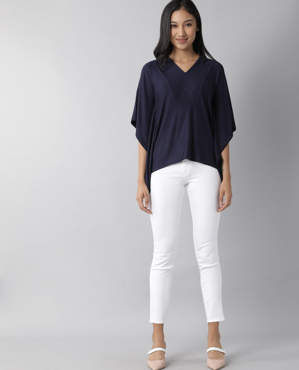 Rareism Women Pal Navy Top Full Sleeves Solid