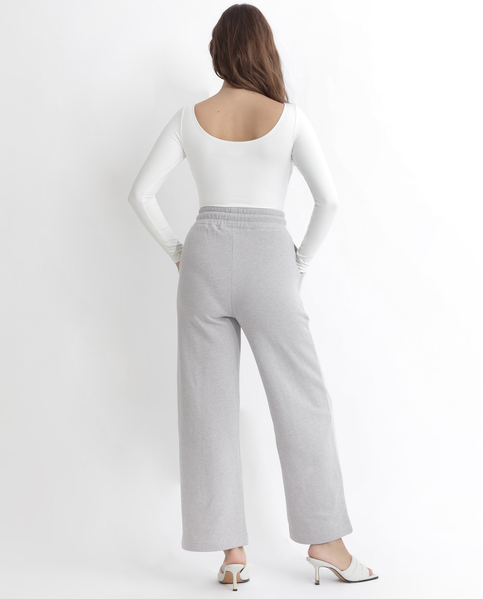 Cotton-blend Sweatpants - Light gray melange - Ladies