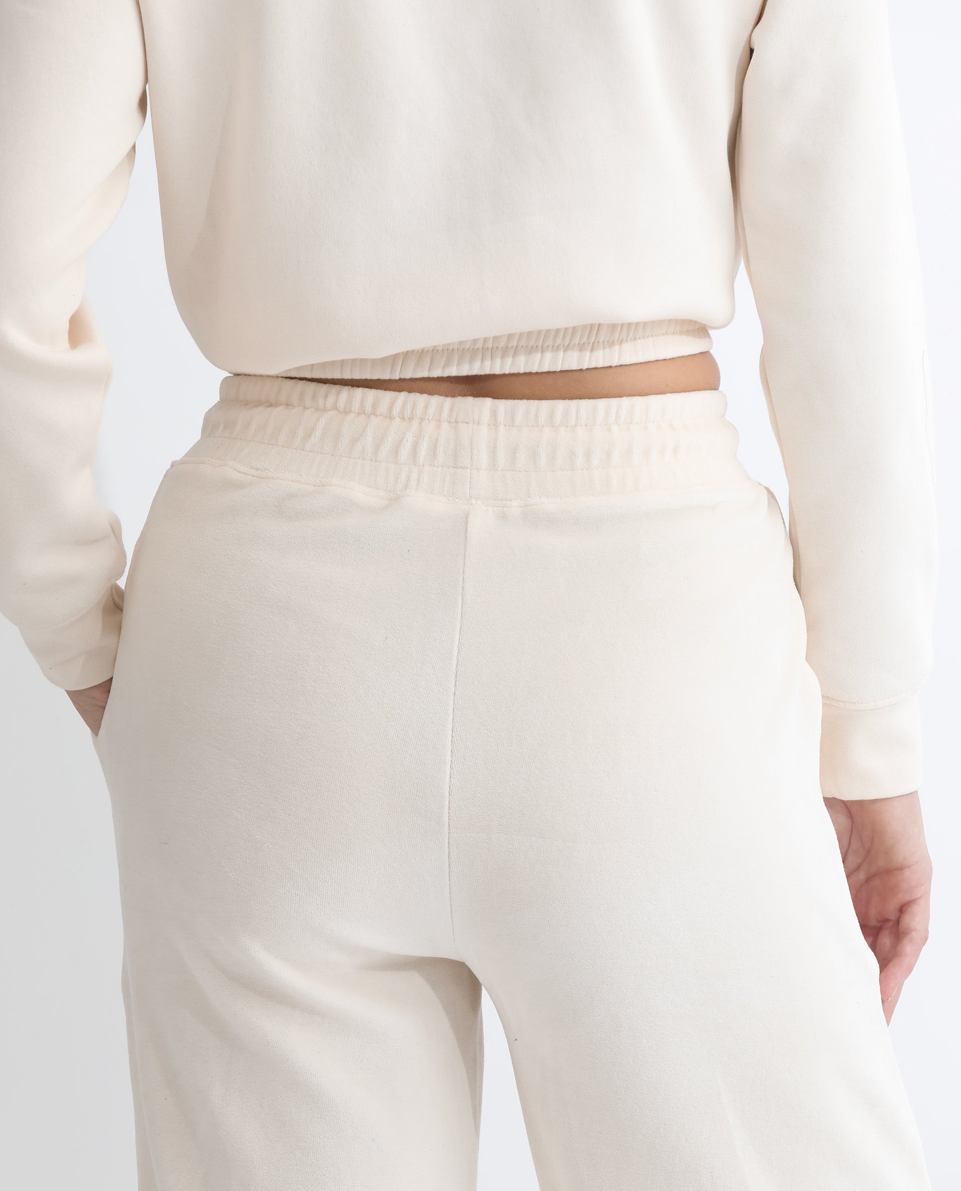 Rareism Women's Pazoo Tt Beige Cotton Blend Plain Ankle Length Flared Track Pant