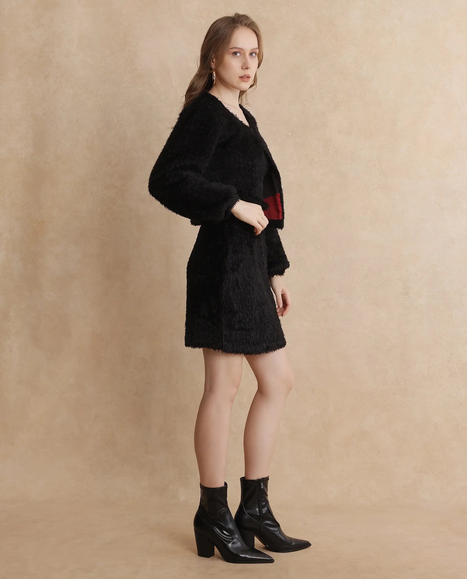 Rareism Women Pilxar Primary Black  Jacket