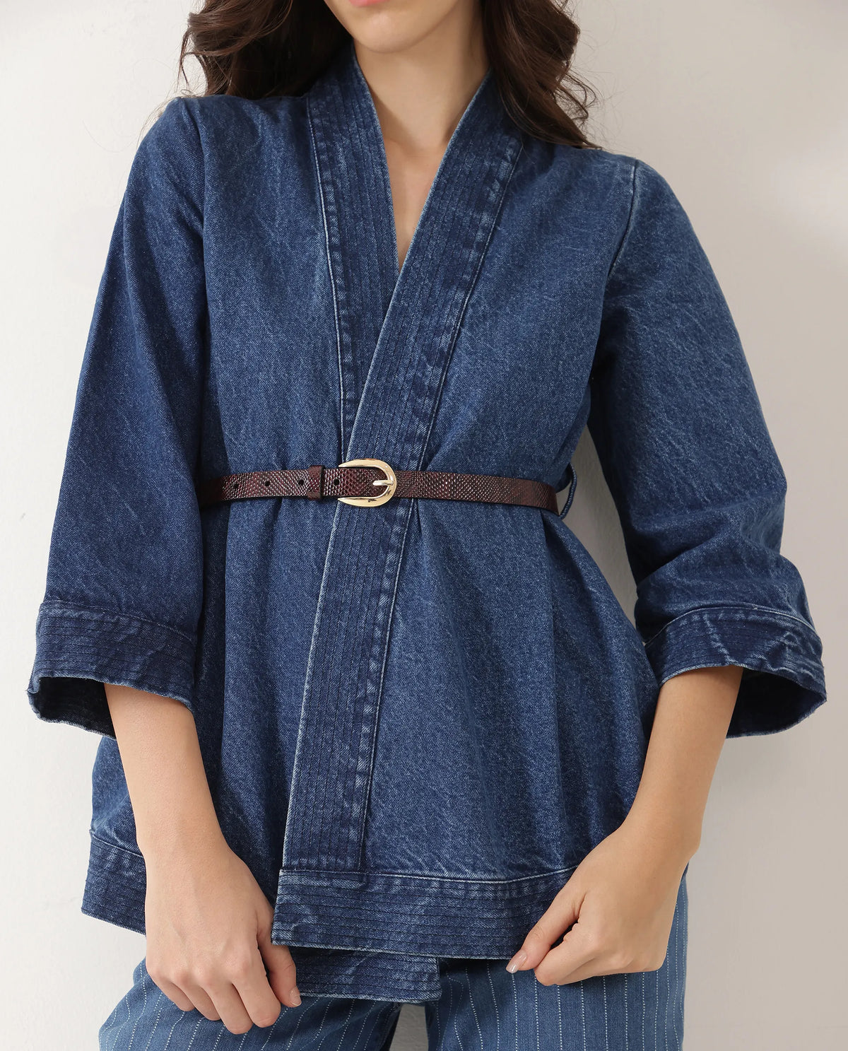 Rareism Women Pine Burgandy Belt